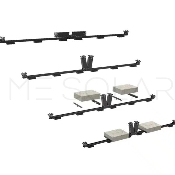 Alternative view of PreFix4 Montage-Set Flachdach, für 4 PV-Module, schwarze Farbe, 30% Vormontiert