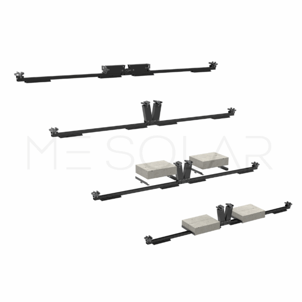 Alternative view of PreFix4 Montage-Set Flachdach, für 4 PV-Module, schwarze Farbe, 30% Vormontiert