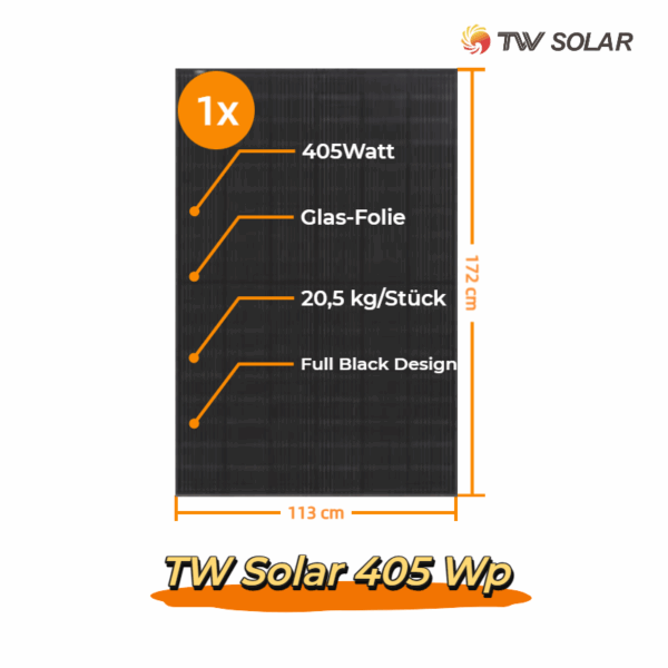 Tongwei TW Solar 405 wp Full Black Solar Module