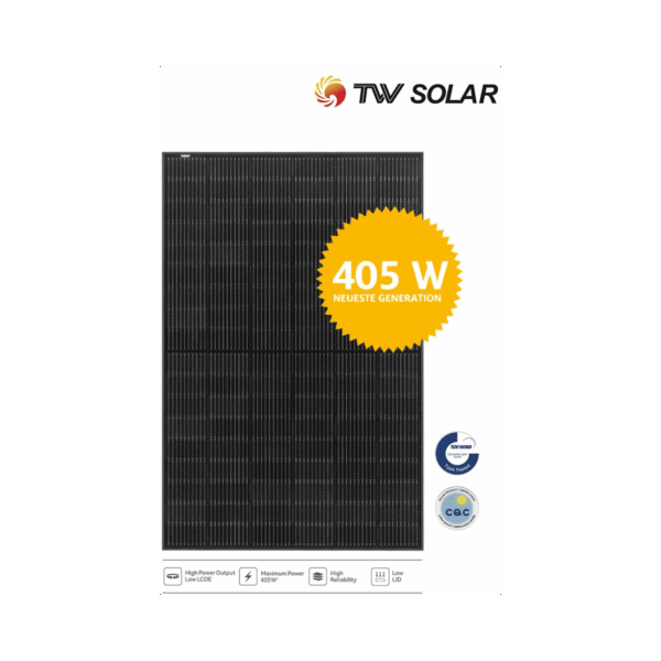 Alternative view of Tongwei TW Solar 405 wp Full Black Solar Module