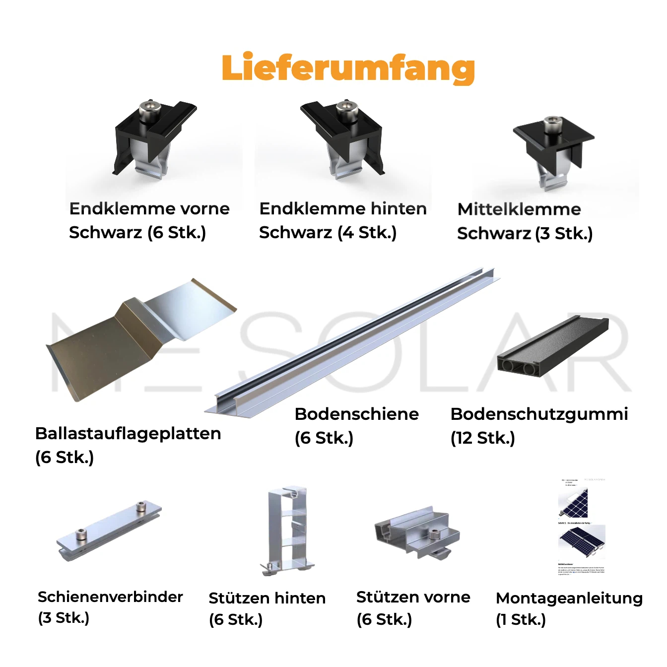 SolidFix4 Montage-Set Flachdach, für 2*2 PV-Module – Bild 3