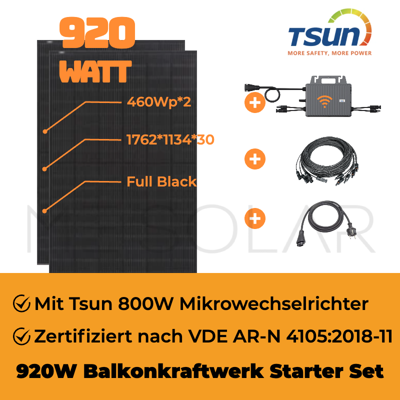 920Wp Balkonkraftwerk mit Tsun Mikrowechselrichter MS800 (nur für Selbstabholer)