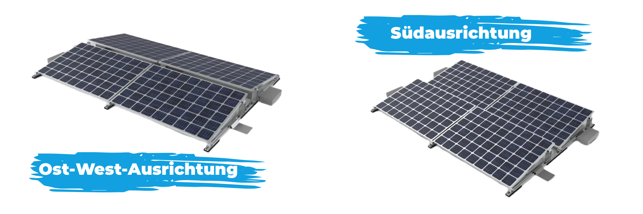 SolidFix4 PV-Montagesystem für Flachdach in Süd- und Ost-West-Ausrichtung